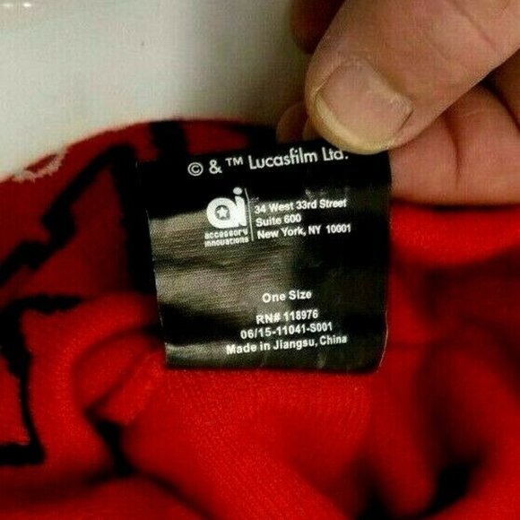 Star Wars The Force Awakens Red Knit Cap Beanie Hat (J5) - Picture 4 of 4